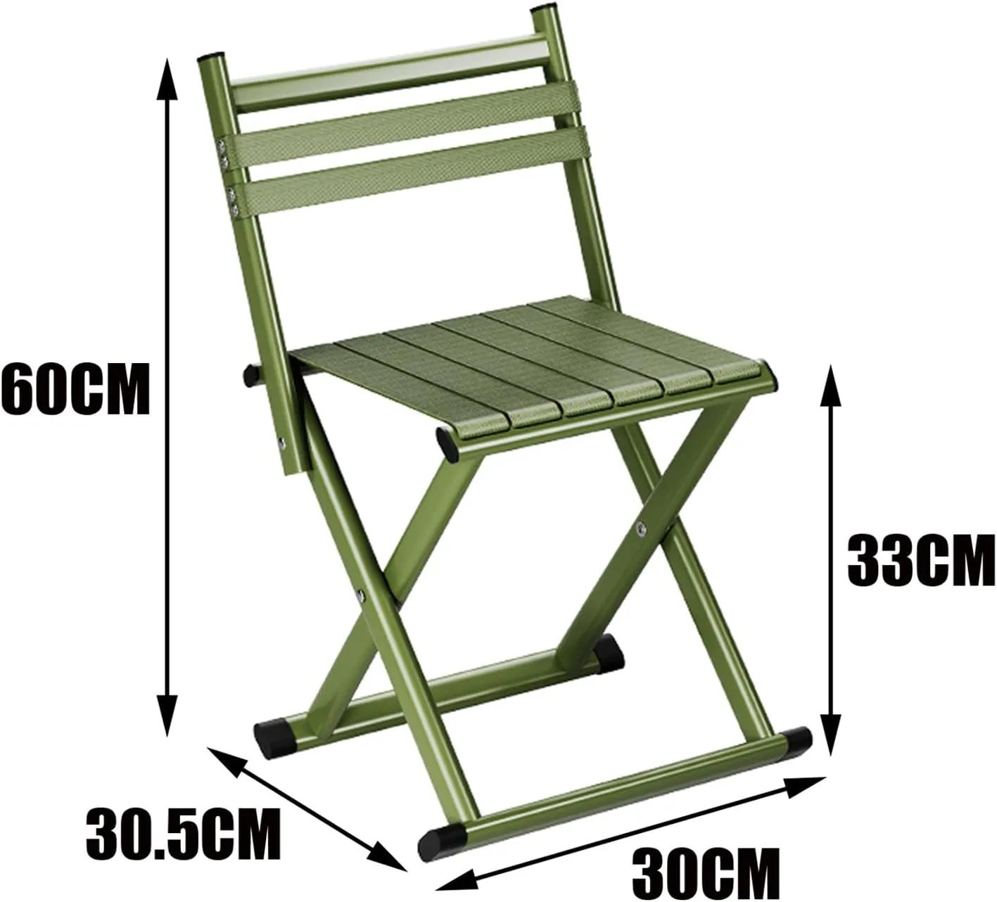 Lightweight Folding Chair - Folding Chair Camping, Thickened Seat Fabric, with A Load-bearing Capacity of 150kg, Suitable for Outdoor Activities Such As Camping, Fishing, and Travel, Green
