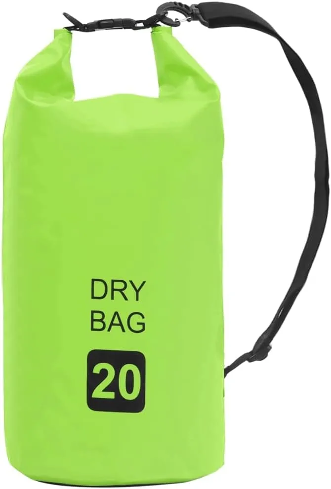 Lightweight Waterproof Dry Bag for Outdoor Adventures, Protects Valuables from Water and Dirt, 5.3 Gallon Capacity, Green and Black