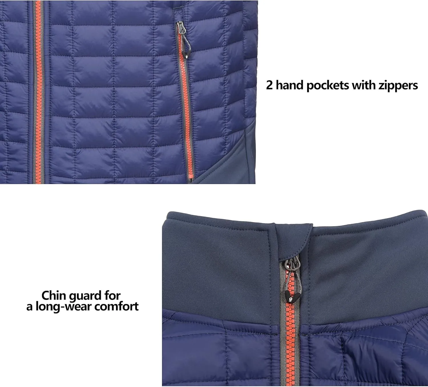 Little Donkey Andy Men’s Lightweight Puffer Vest, Warm Outdoor Sleeveless Jacket for Hiking Travel Running