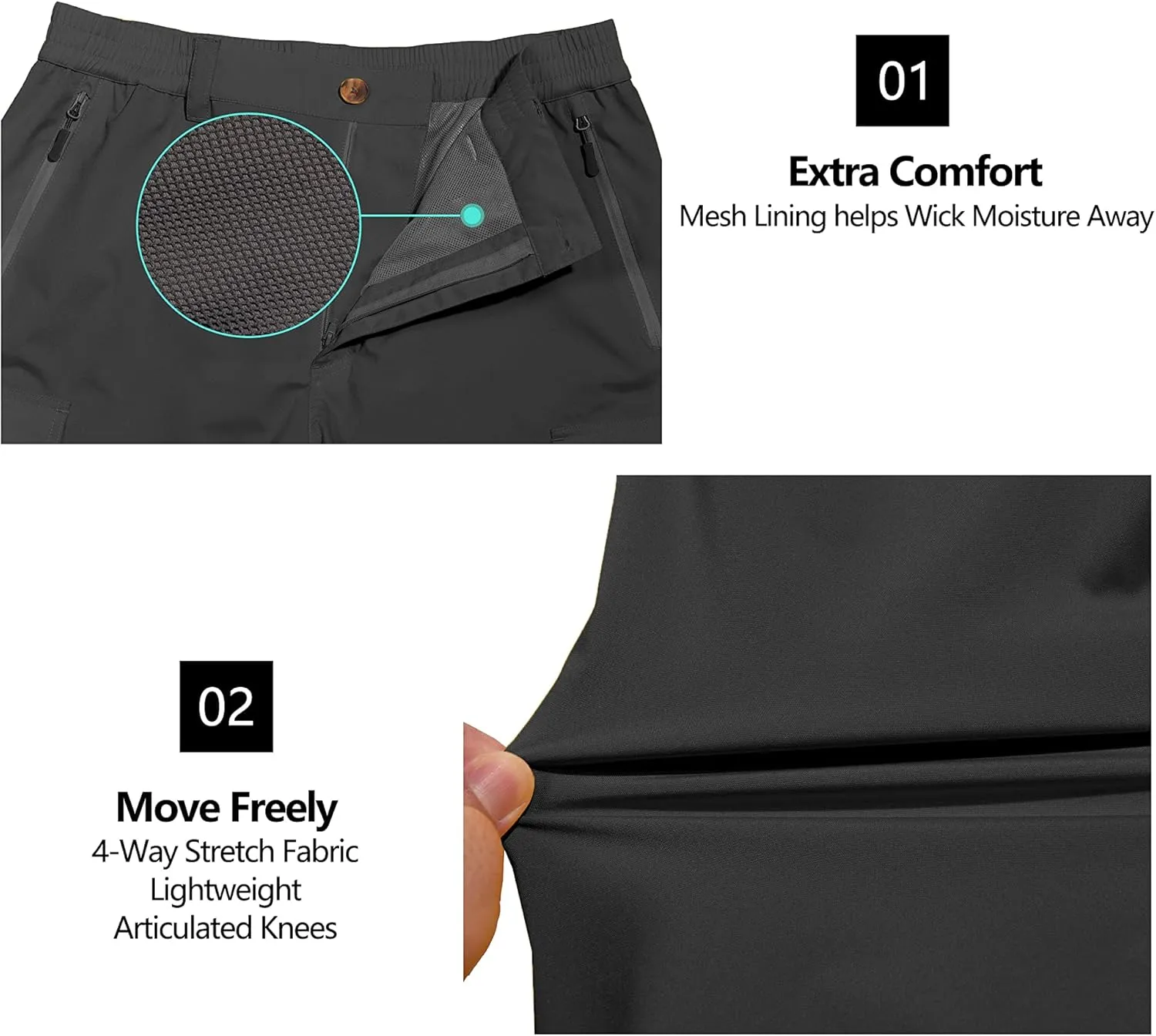 Little Donkey Andy Mens Waterproof Rain Hiking Pants Lightweight Quick Dry Outdoor Mountain Pants