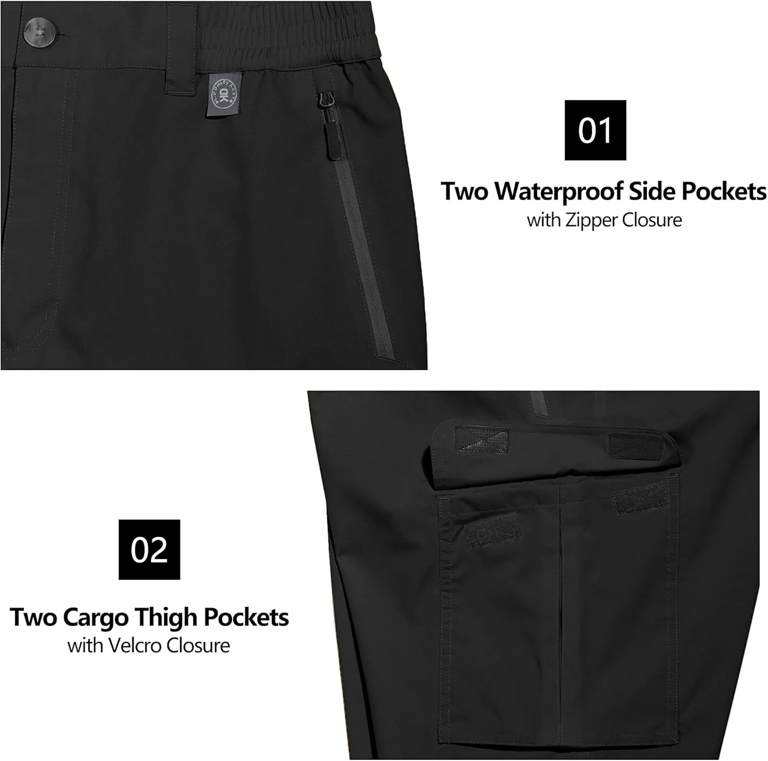 Little Donkey Andy Mens Waterproof Rain Hiking Pants Lightweight Quick Dry Outdoor Mountain Pants