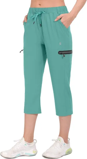 Little Donkey Andy Women's Ultra-Stretch Quick Dry Lightweight Ankle Pants Drawstring Active Travel Hiking