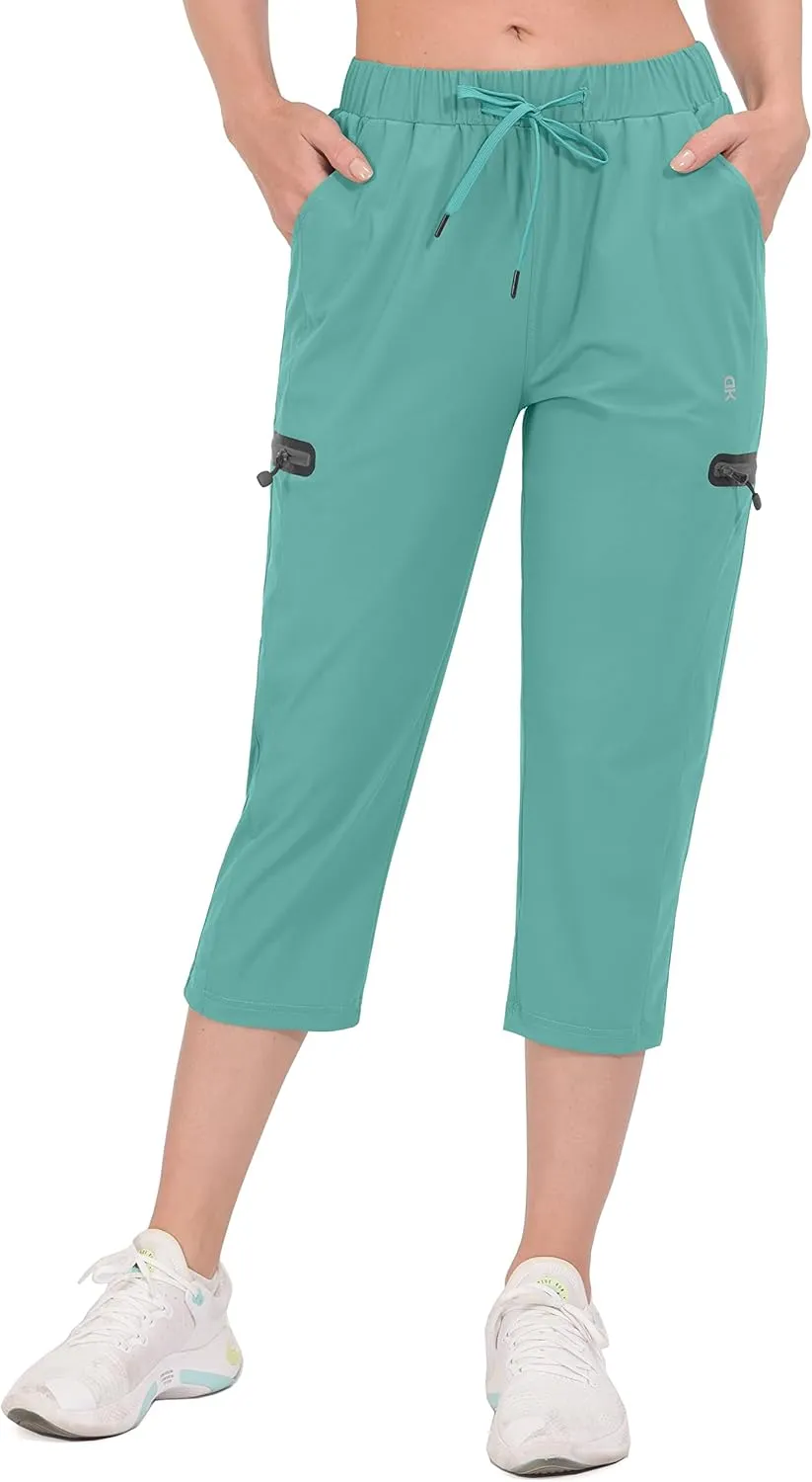 Little Donkey Andy Women's Ultra-Stretch Quick Dry Lightweight Ankle Pants Drawstring Active Travel Hiking