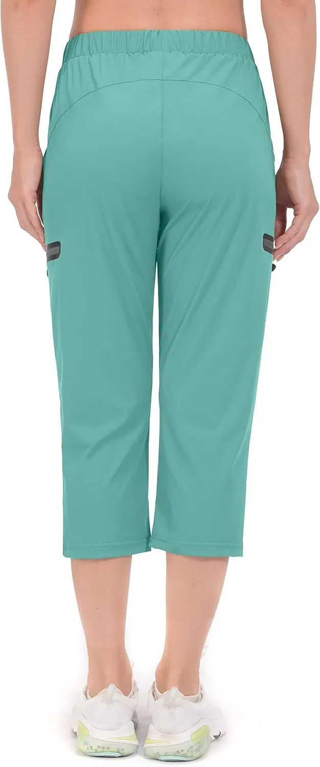 Little Donkey Andy Women's Ultra-Stretch Quick Dry Lightweight Ankle Pants Drawstring Active Travel Hiking