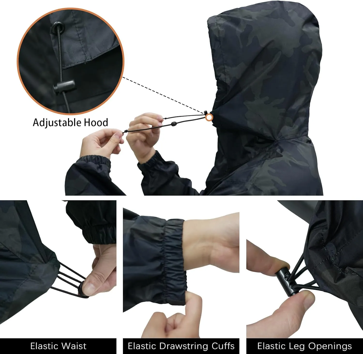 LOOGU Men's Lightweight Waterproof Rain Coat with Breathable Hood