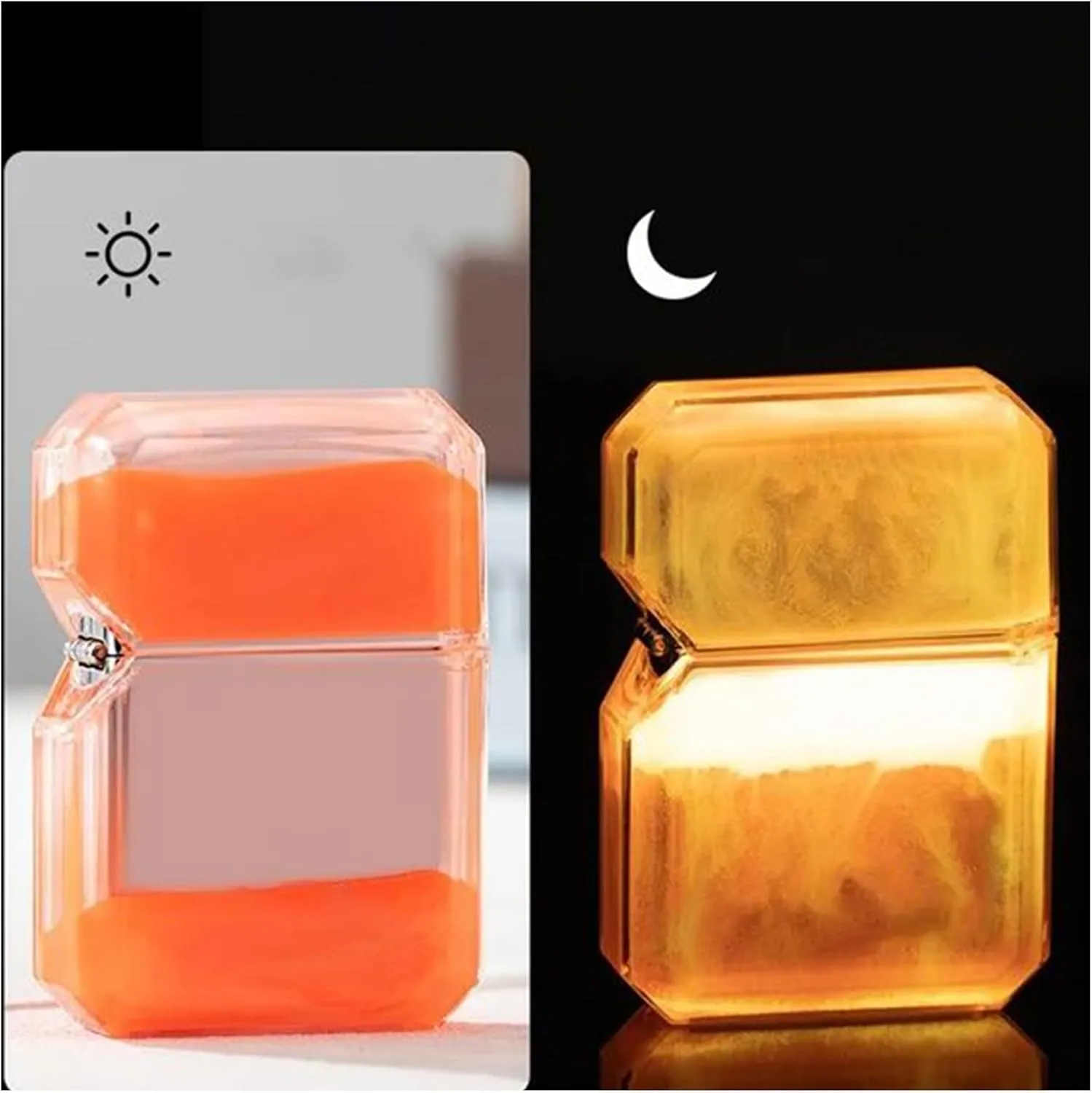 Luminous Color Quicksand Kerosene Windproof Lighter, Wheel Kerosene Lighter, Refillable Gas Butane Lighters with Fine Gift Packaging (Green)(Red)