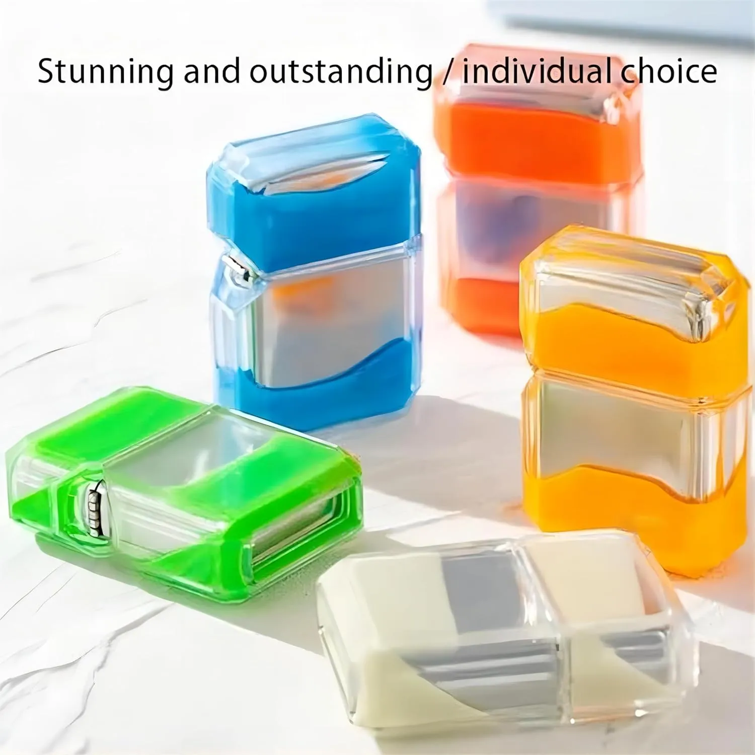Luminous Color Quicksand Kerosene Windproof Lighter, Wheel Kerosene Lighter, Refillable Gas Butane Lighters with Fine Gift Packaging (Green)(Red)