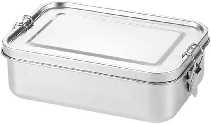 Lunch Box 850ML Camping Portable Square Stainless Steel Lunch Box 1PC(B)