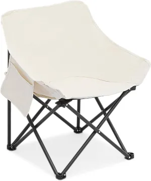 MADOG Camping Chair Compact Backpacking Folding Portable Lawn Chair with Side Pockets Lightweight Heavy Duty Collapsible Chair for Camp Tailgates Beach and Sports, 250 Weight Capacity