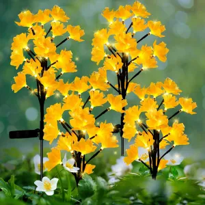 MAGGIFT Solar Lights Outdoor Garden Decorative Flowers, Waterproof Solar Garden Lights with 20 Yellow Lily Flowers,LED Solar Powered Landscape Lights for Yard Garden Patio (Yellow, 4Pack)