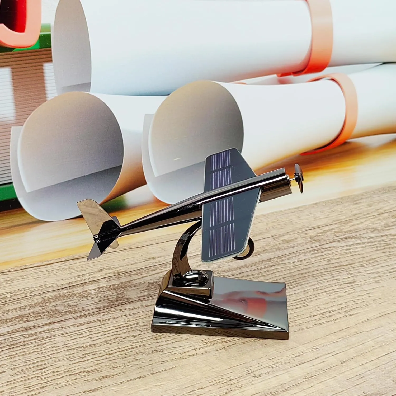 MagicTech Solar Panel Power Windmill Propeller Car Black Ornaments Kirksite Material Decoration Science Educational Toy PH37