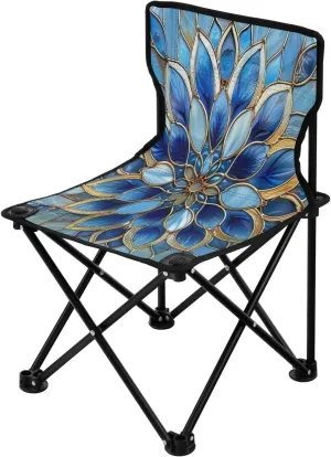 Mandala Texture Portable Outdoor Folding Chair Anti-Slip Padded Oxford Cloth Stool Camping Chair Small for Beach Hiking Fishing Gardening Quad Camp Chair