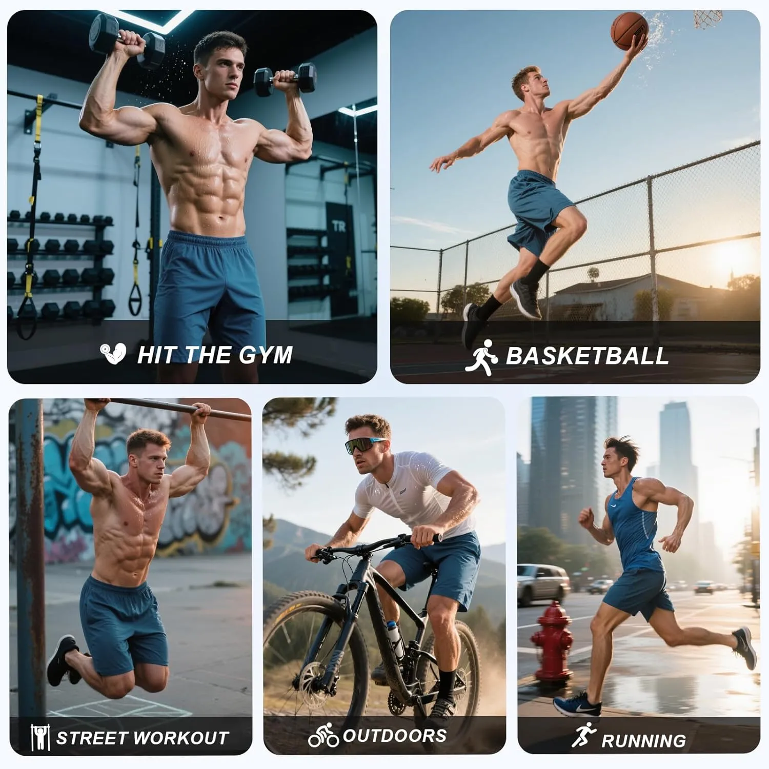 Mans Athletic Gym Shorts - Quick Dry Lightweight Training Shorts