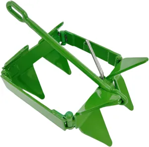 Marine Box Style Anchor Q235 Steel 13 lb Boat Cube Anchor Square Anchor Fold and Hold Anchor (Green)