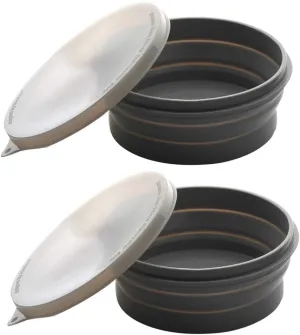 ME.FAN Silicone Collapsible Bowls - Silicone Folding Travel Bowl with Lids - Expandable Food Storage Containers Set - Portable, [27oz]