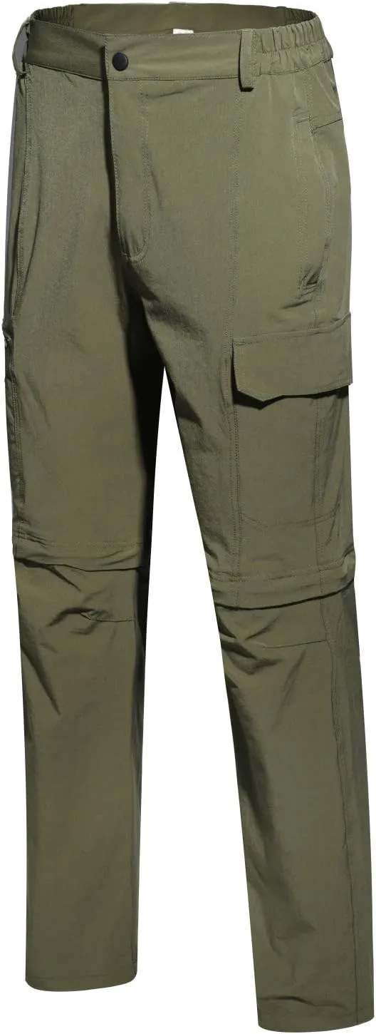 Men Outdoor Quick Dry Lightweight Waterproof Hiking Pants with Belt