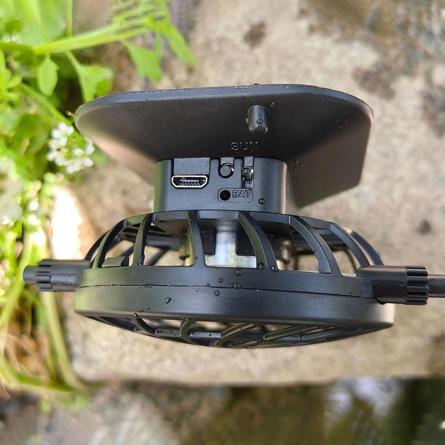 Men Sun Hat with 2 Solar Fan UPF 50  Fishing Hats Wide Brim UV Protection Sun Hat, USB Charging