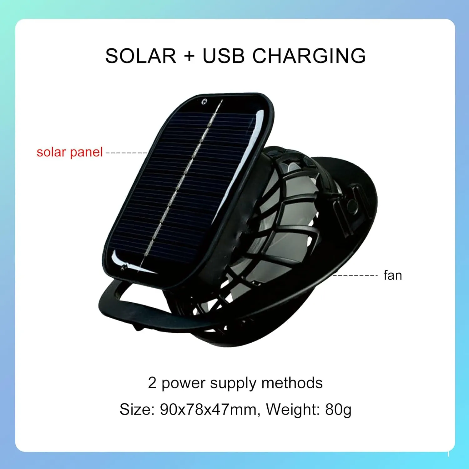 Men Sun Hat with 2 Solar Fan UPF 50  Fishing Hats Wide Brim UV Protection Sun Hat, USB Charging