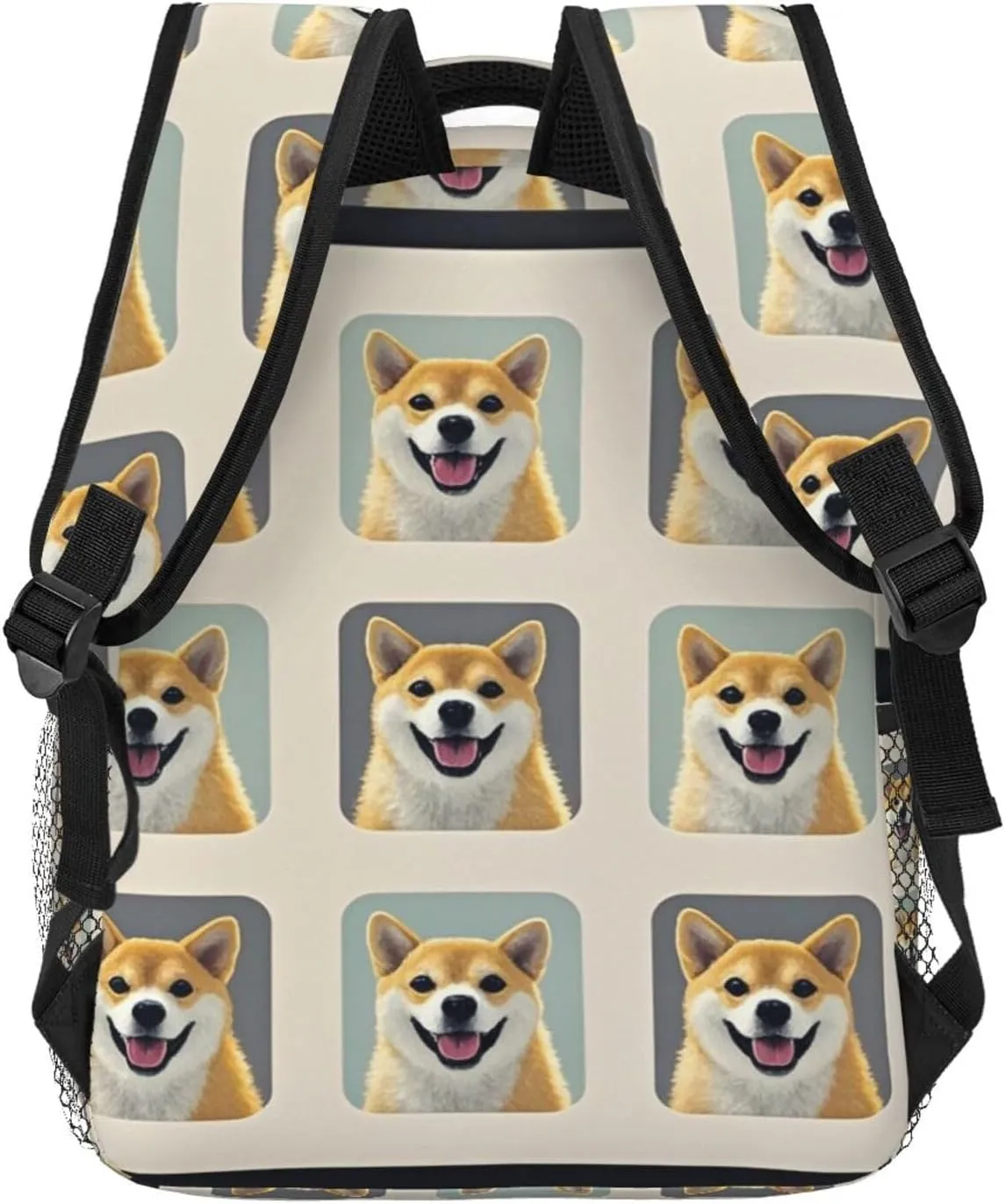 Men Women Polyester Corgi Dog Lovers Art Daypack Bookbag Big Capacity Shoulder Bag With Padded Straps for Climbing Travel Walking Cycling