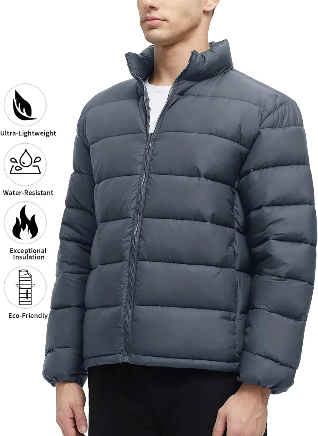 Men's 3 in 1 Waterproof Winter Jackets Ski Warm Snow Rain Coat Puffer Liner Hood Windbreaker