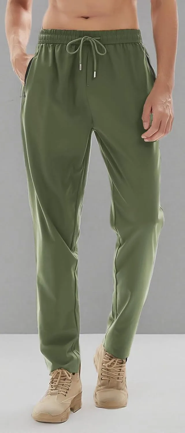 Men's Athletic Hiking Pants Lightweight Quick Dry Travel Fishing Joggers Running Workout Active Track Pants