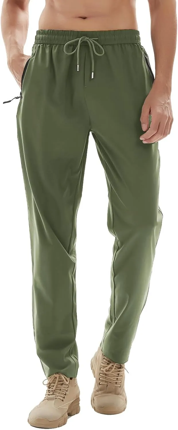 Men's Athletic Hiking Pants Lightweight Quick Dry Travel Fishing Joggers Running Workout Active Track Pants