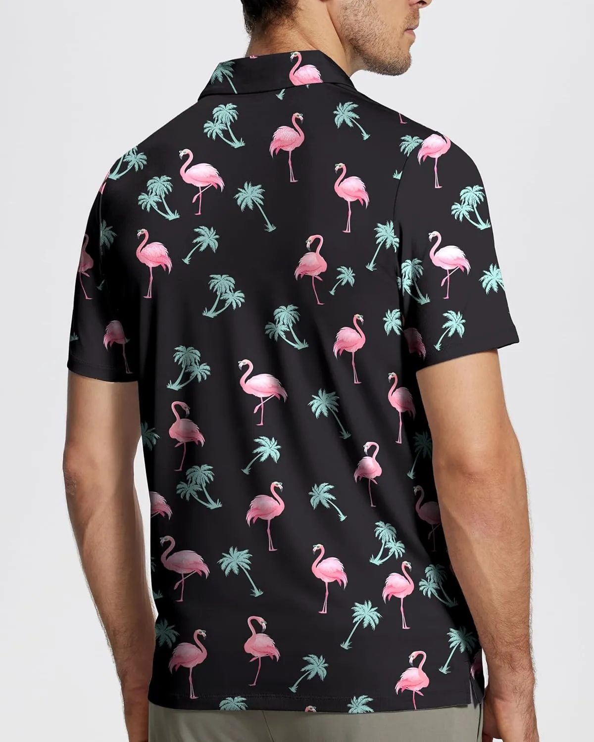 Mens Golf Shirt Short Sleeve Funny Print Golf Polo Shirts for Men Lightweight Dry Fit Quick Dry Collared Golf Polos