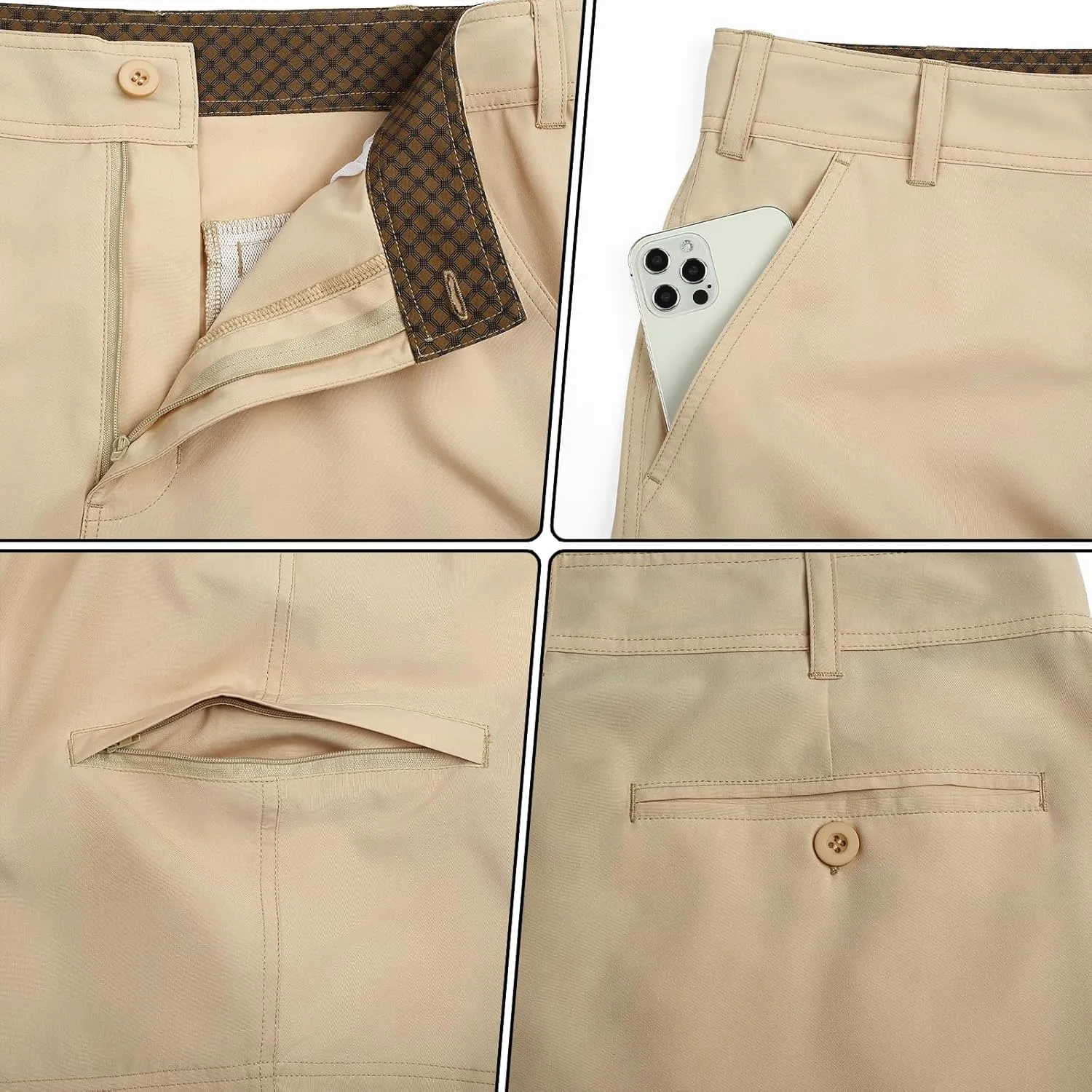 Men's Golf Shorts Quick Dry Lightweight Stretch Casual Shorts for Outdoor Hiking