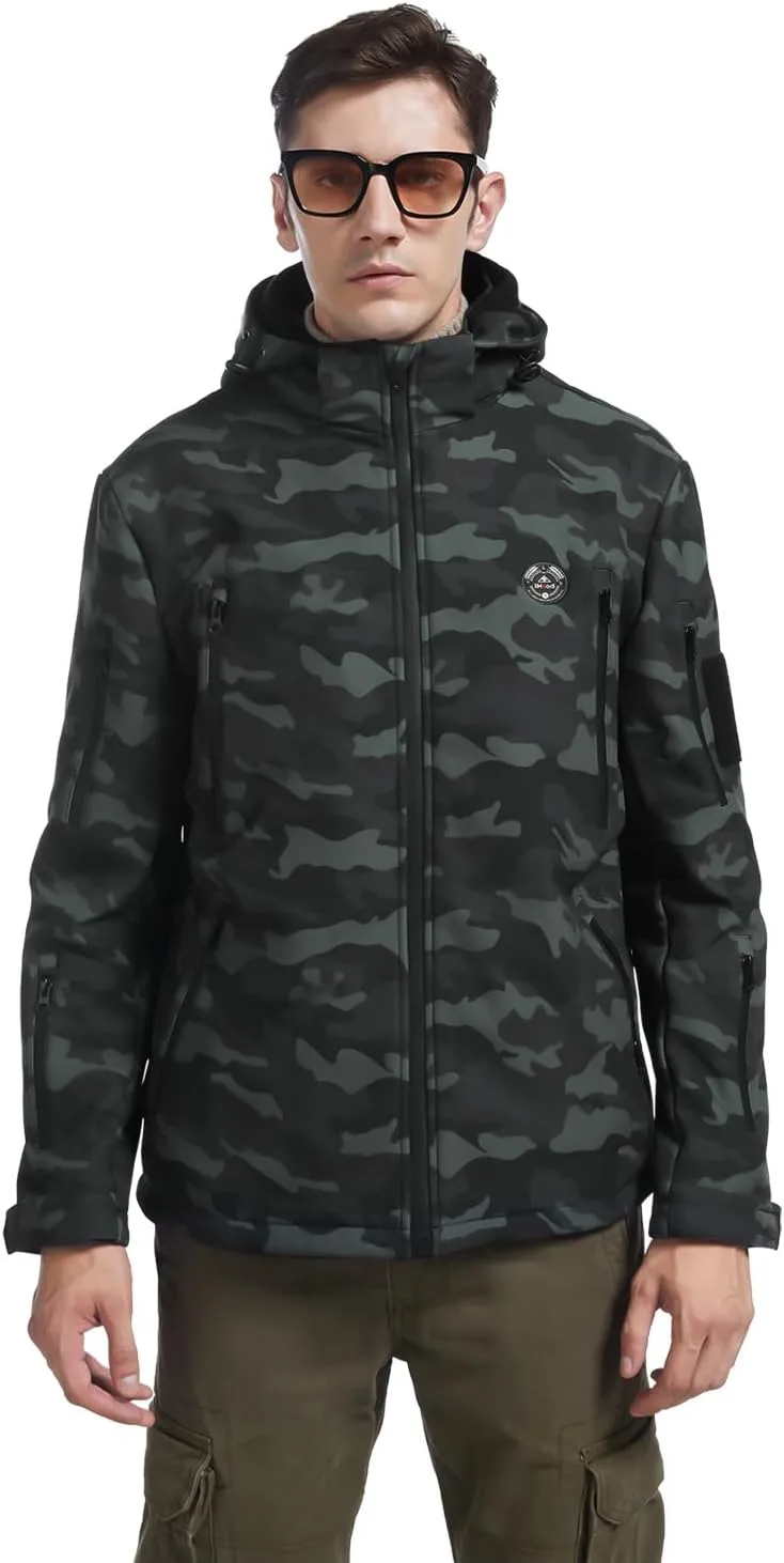 Men's Heated Jacket with Detachable Hood, Waterproof Winter Outdoor Heating Jackets for Men (Battery Pack Included)