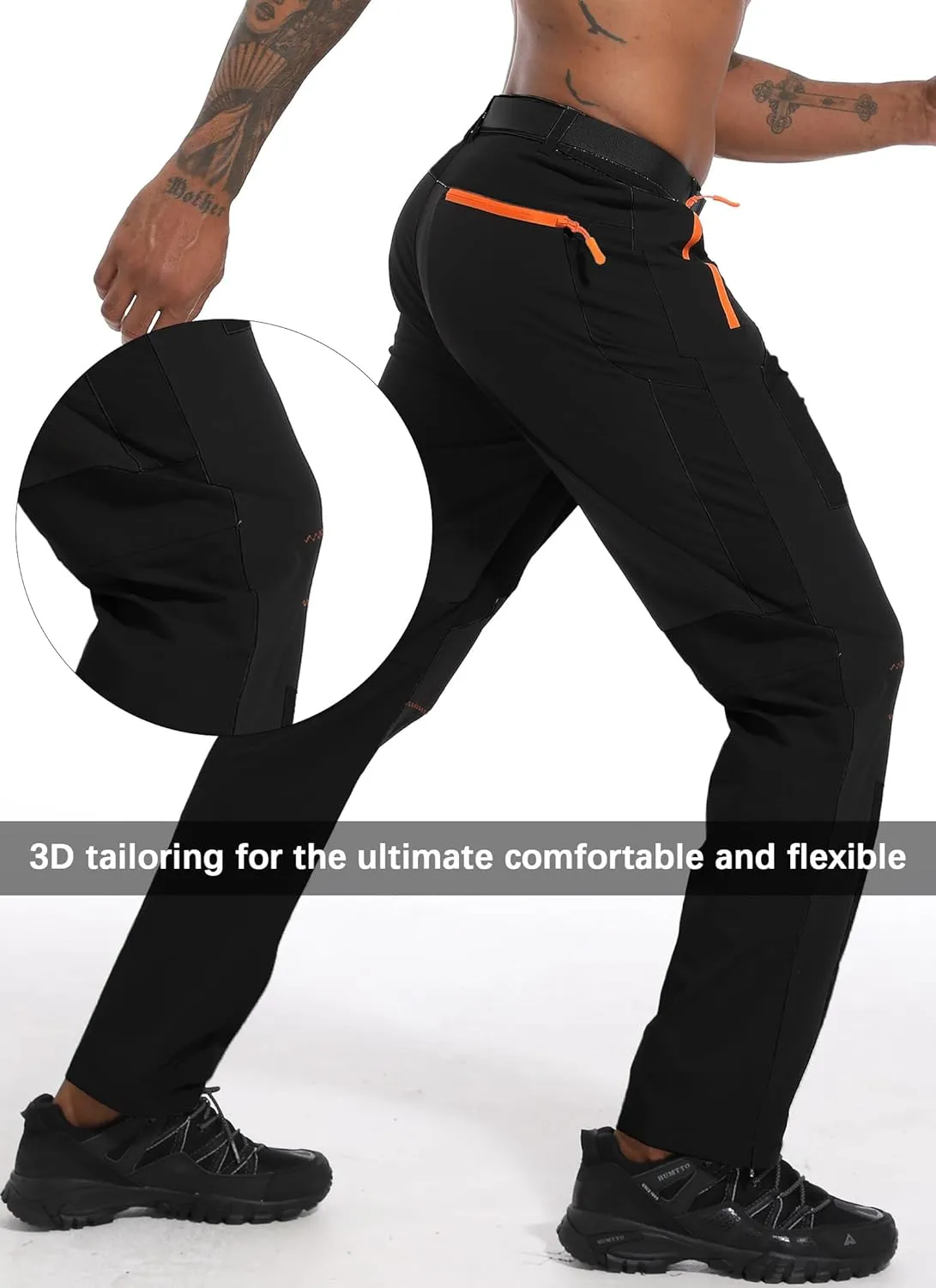 Men's Hiking Cargo Pants Outdoor Water Resistant Lightweight Quick-Dry Athletic Apparel, namely, Pants