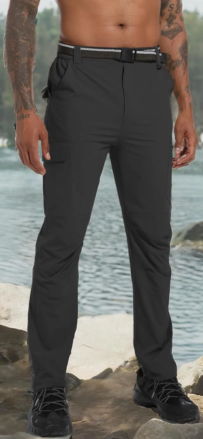Men's Hiking Cargo Work Pants Lightweight Waterproof Quick Dry Camping Fishing Travel Outdoor Pants