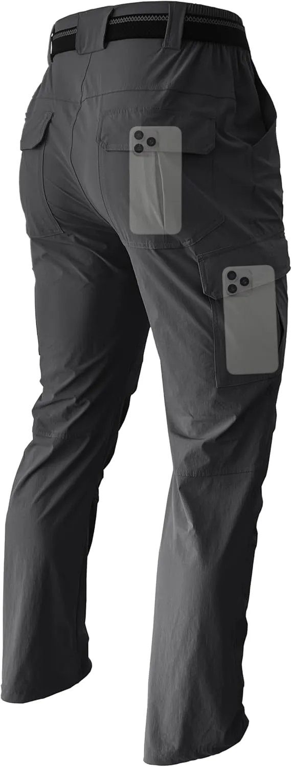 Men's Hiking Cargo Work Pants Lightweight Waterproof Quick Dry Camping Fishing Travel Outdoor Pants