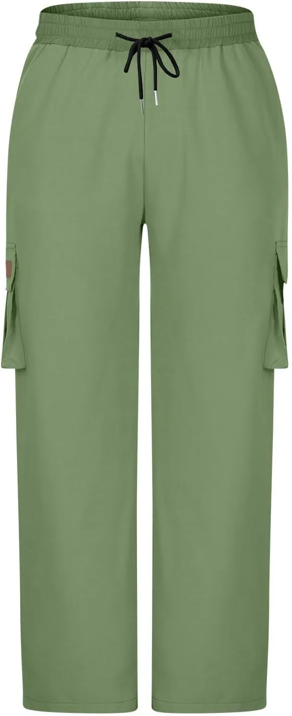 Men's Hiking Cargo Work Pants Quick Dry Drawstring Lightweight Tactical Pants Travel Fishing Camping Outdoor Pants