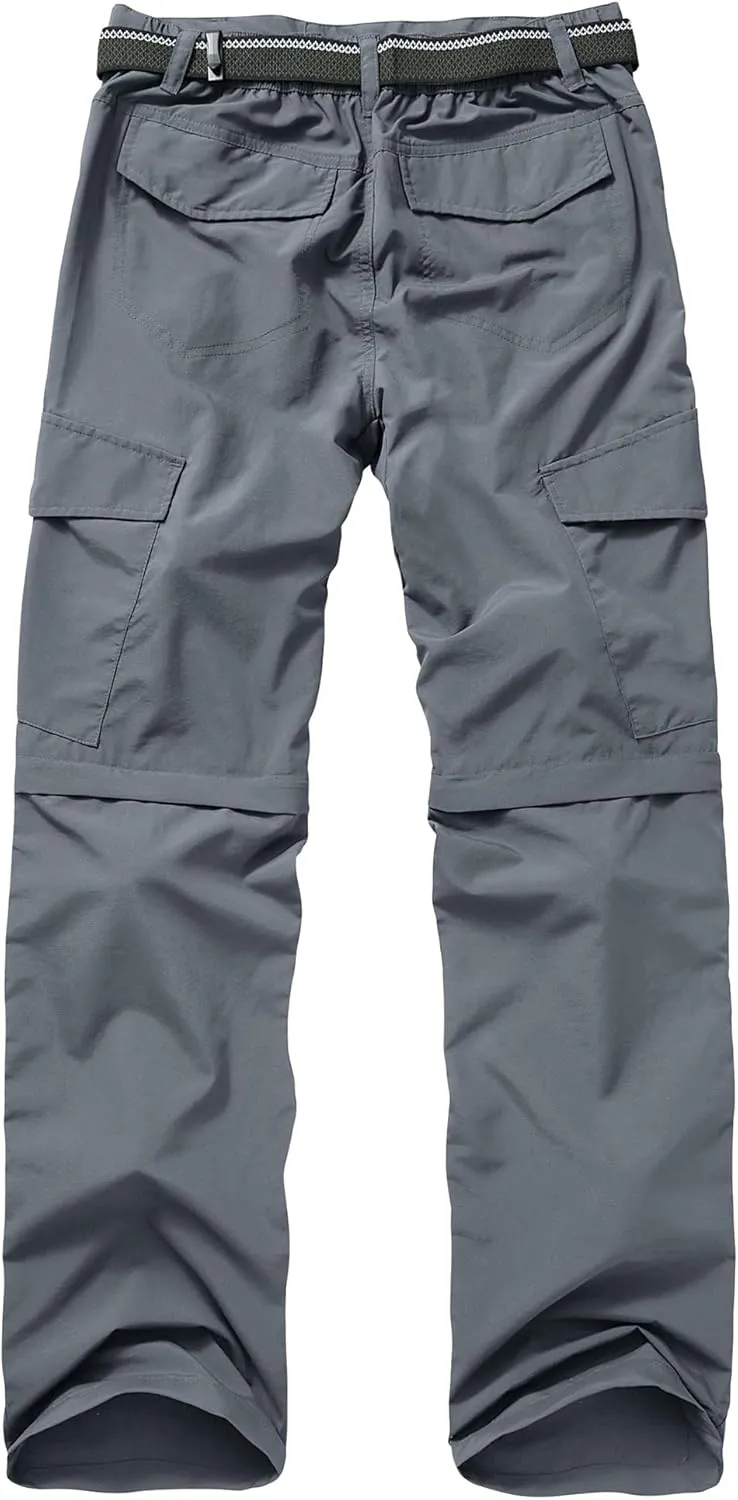 Mens Hiking Pants Convertible Outdoor Waterproof Quick Dry Zip Off Lightweight Travel Fishing Boy Scout Pants