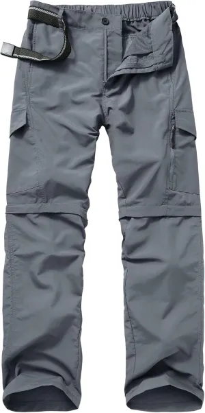 Mens Hiking Pants Convertible Outdoor Waterproof Quick Dry Zip Off Lightweight Travel Fishing Boy Scout Pants