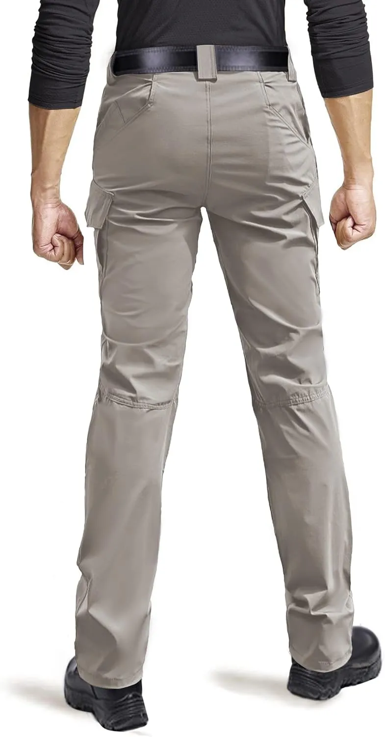 Men's Hiking Pants Lightweight Quick Dry Tactical Pants Fashion Outdoor Waterproof Stretch Waist Cargo Work Pant