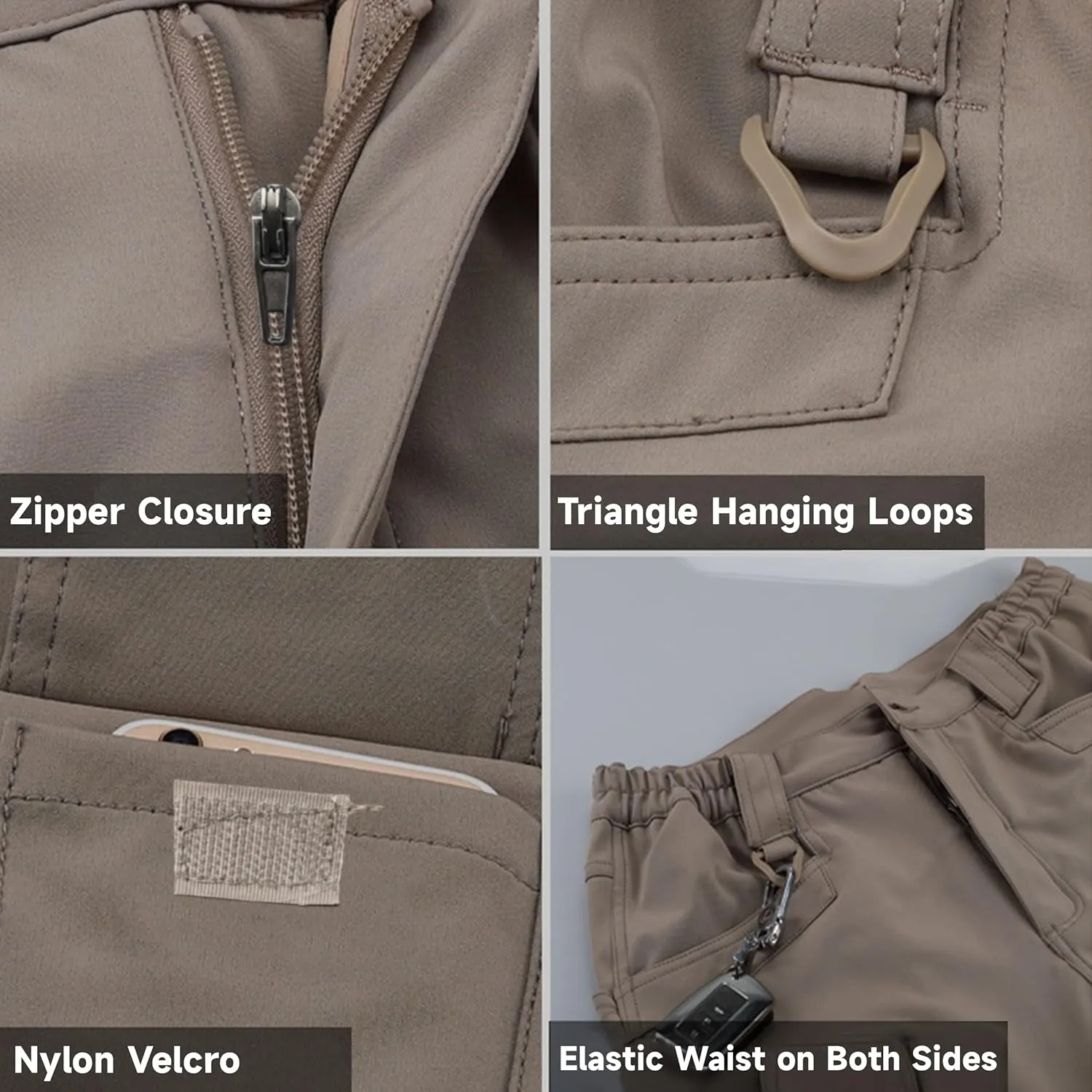Men's Hiking Pants Lightweight Quick Dry Tactical Pants Fashion Outdoor Waterproof Stretch Waist Cargo Work Pant