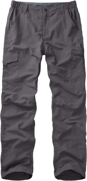 Mens Hiking Pants Lightweight Quick Dry Zip Off Safari Camping Fishing Travel boy Scout Pants