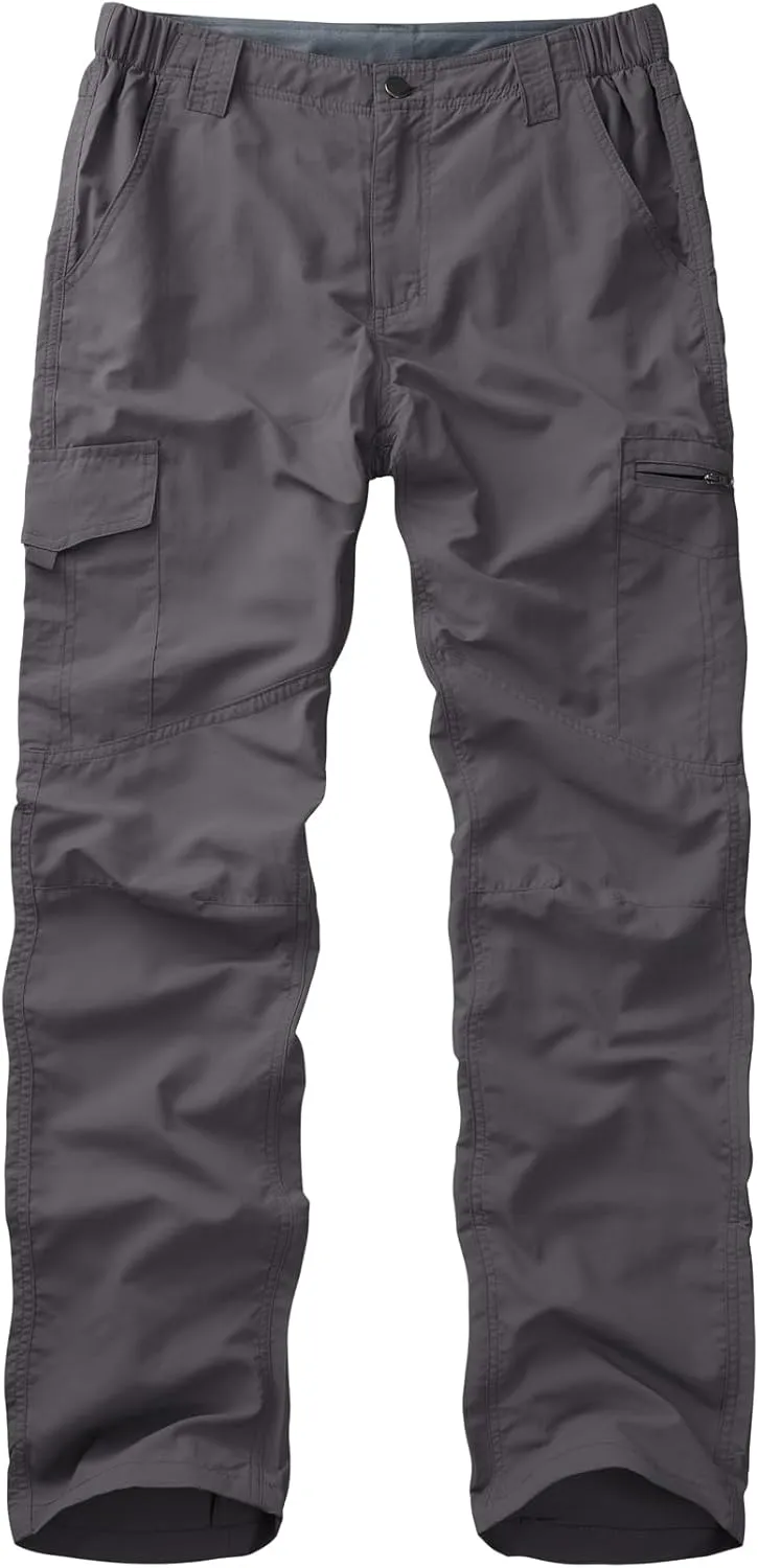 Mens Hiking Pants Lightweight Quick Dry Zip Off Safari Camping Fishing Travel boy Scout Pants