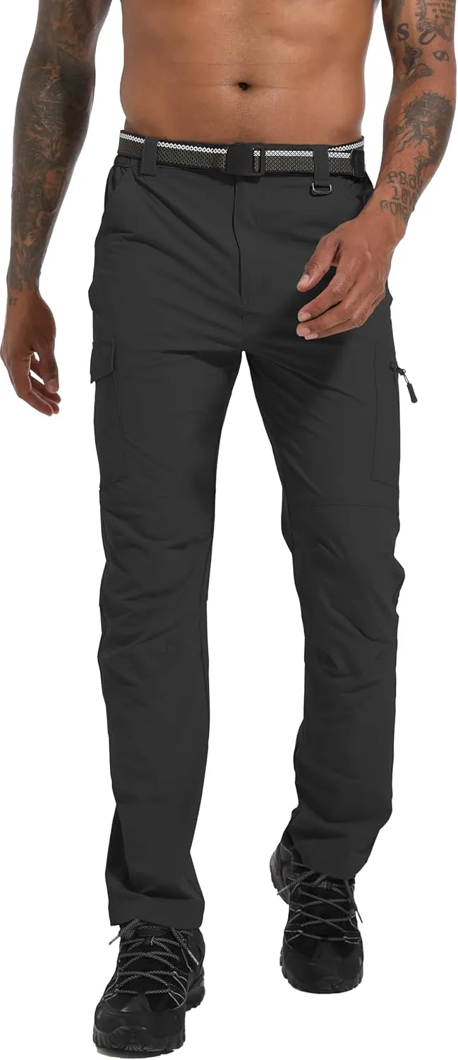 Men's Hiking Tactical Cargo Work Pants Quick Dry Waterproof Lightweight Travel Fishing Camping Outdoor Pants