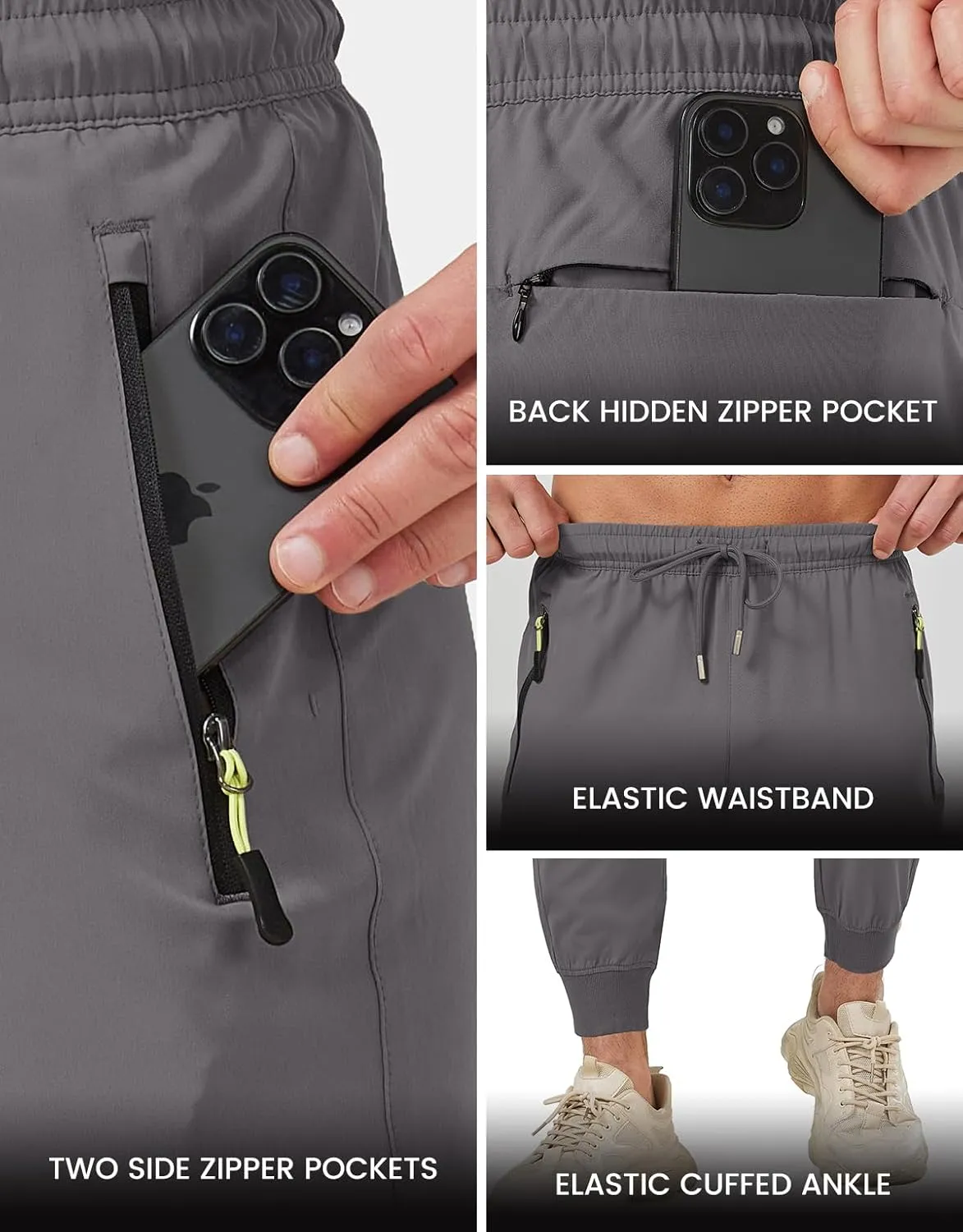 Mens Jogger Lightweight Athletic Workout Pants Quick Dry Breathable Track Jogging Sweat Pants for Exercise Gym