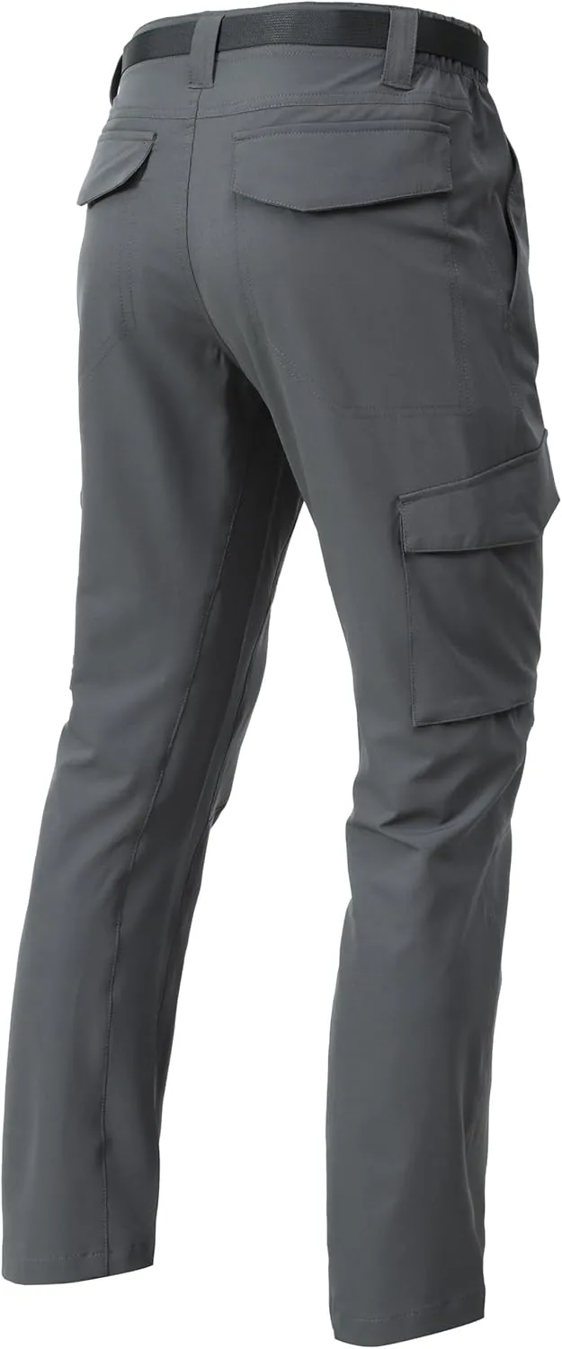 Men's Lightweight Cargo Pants Waterproof Quick Dry Tactical Pants Outdoor Hiking Pants with Belt