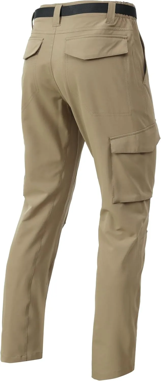 Men's Lightweight Cargo Pants Waterproof Quick Dry Tactical Pants Outdoor Hiking Pants with Belt