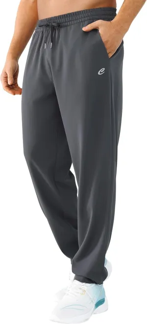 Men's Lightweight Quick-Dry Hiking Pants Water Resistant Elastic Waist with Pockets for Travel Running Fishing