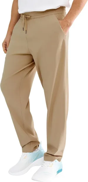 Men's Lightweight Quick-Dry Hiking Pants Water Resistant Elastic Waist with Pockets for Travel Running Fishing
