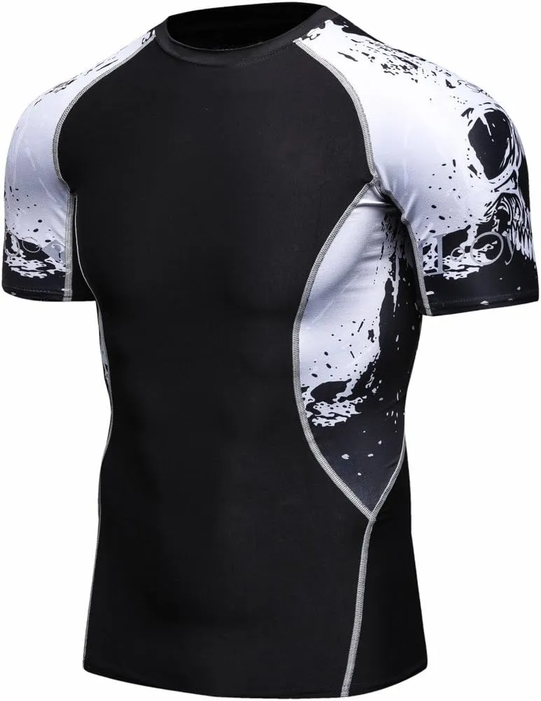 Men's Lightweight Short Sleeve Cool Dry Rashguards Compression Sports Workout T-Shirt