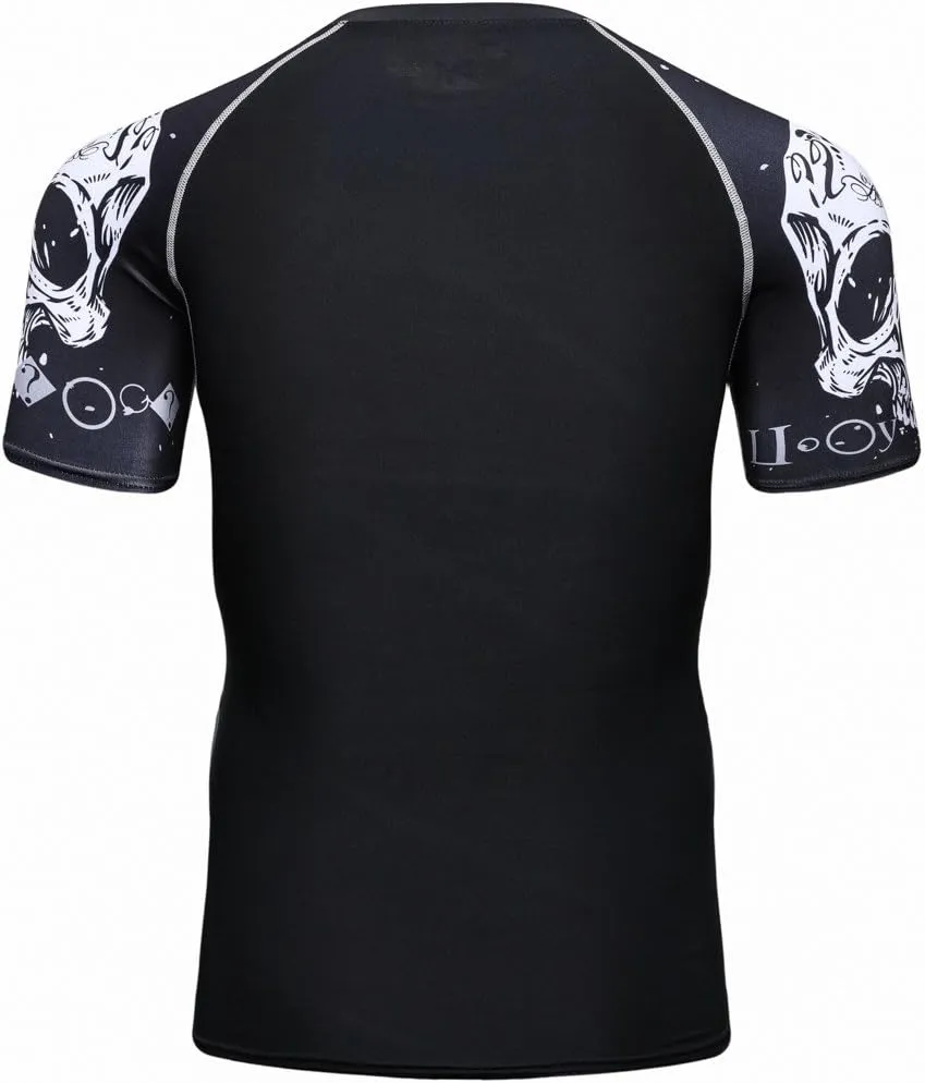 Men's Lightweight Short Sleeve Cool Dry Rashguards Compression Sports Workout T-Shirt