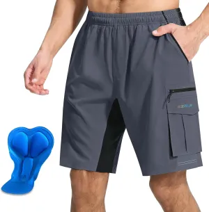 Men's Mountain Bike Shorts 3D Padded Bicycle Biking Shorts Quick Dry Lightweight MTB Cycling Shorts