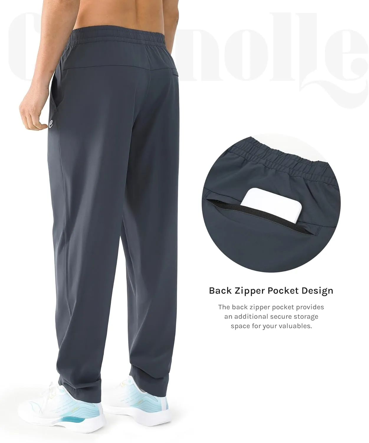 Men's Outdoor Hiking Pants Quick Dry Waterproof Joggers with Double Pockets for Gym and Travel