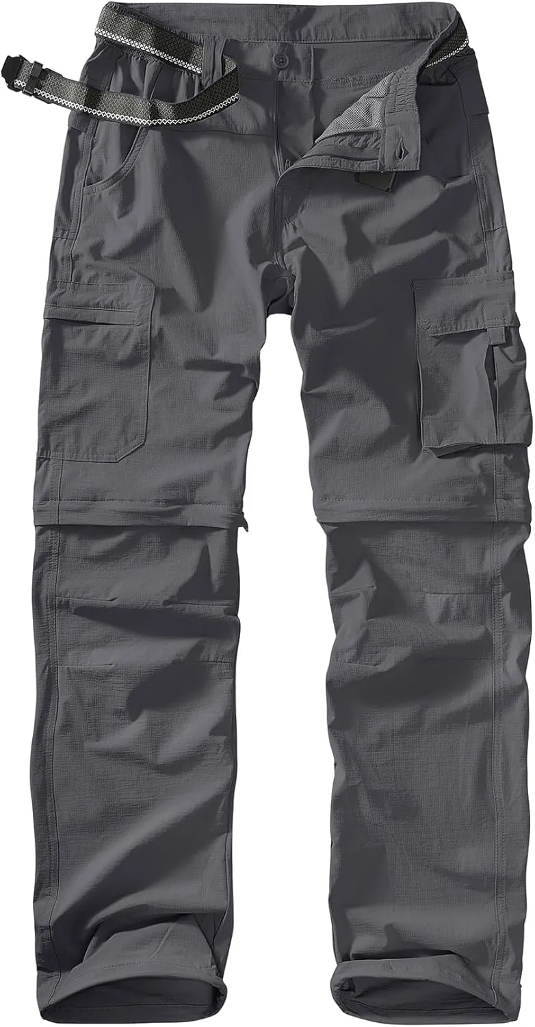 Men's Outdoor Quick Dry Convertible Lightweight Hiking Fishing Zip Off Safari Trousers